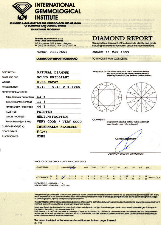 Foto 9 - Diamant 0,56ct IGI Lupenrein Top Wesselton VG/VG, D5851