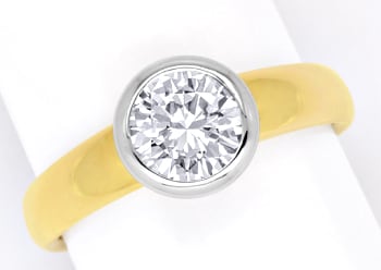 Foto 1 - Diamant-Solitär Ring 1,03ct Brillant Gelbgold-Weißgold, R1378