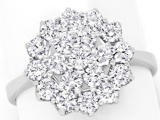 Foto 2 - Diamanten-Ring 19 Brillanten 1,39Carat in 18K Weißgold, S4484