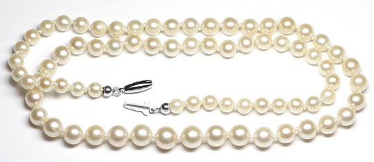 Foto 1 - Chute Akoya Zuchtperlenkette Perlen im Verlauf 14K Gold, S4595
